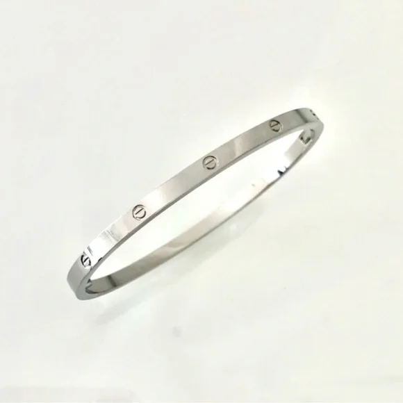 NEW Small Model Screw Cuff Bangle Love Bracelet with Screwdriver in Silver - Picture 2 of 14